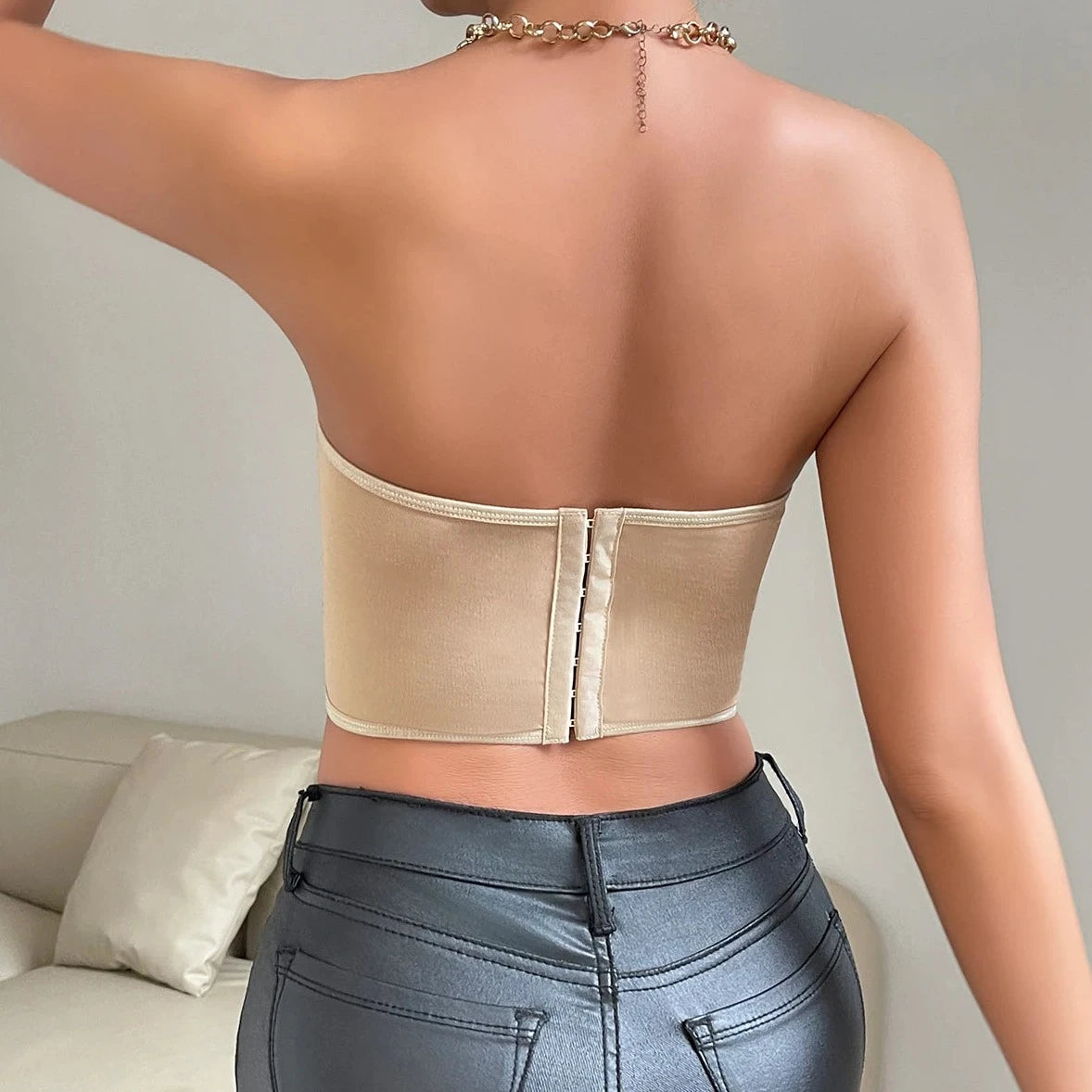 Floral Embroidery Corset Top - Verostyle