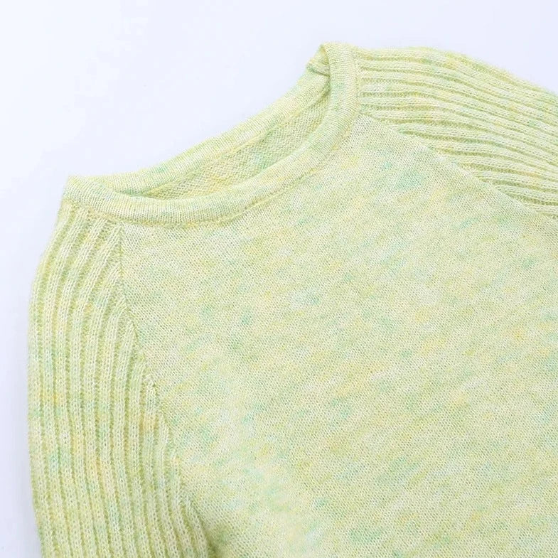 Flare Sleeve Winter Crop Sweater - Verostyle