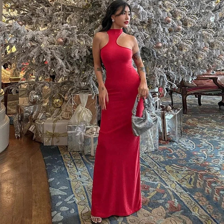 Red Sleeveless Long Maxi Dress - Verostyle