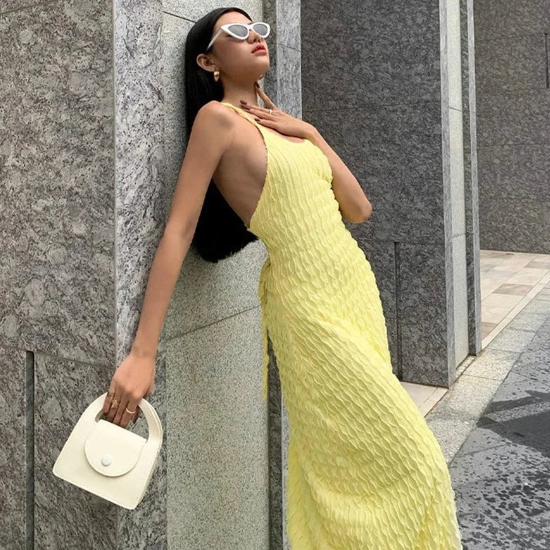 Casual Backless Maxi Dress - Verostyle