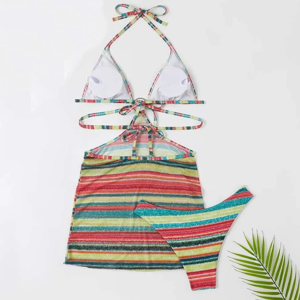 2 Piece Printed Bikini Beachwear - Verostyle