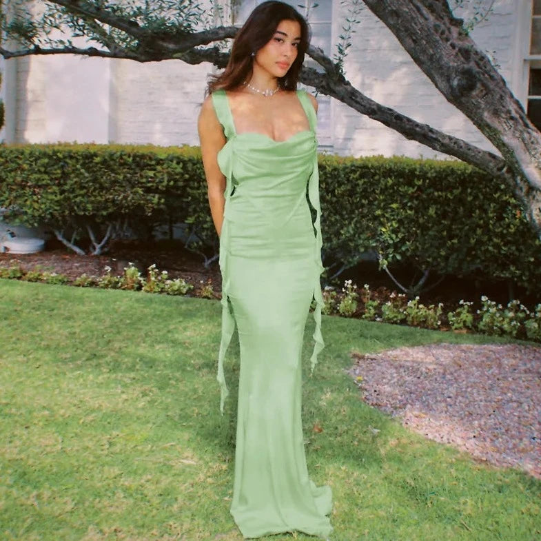 Casual Sleeveless Ruffle Maxi Dress - Verostyle