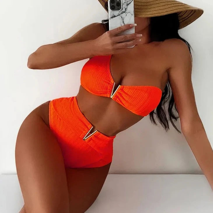 Two Piece High Waist Tankini - Verostyle