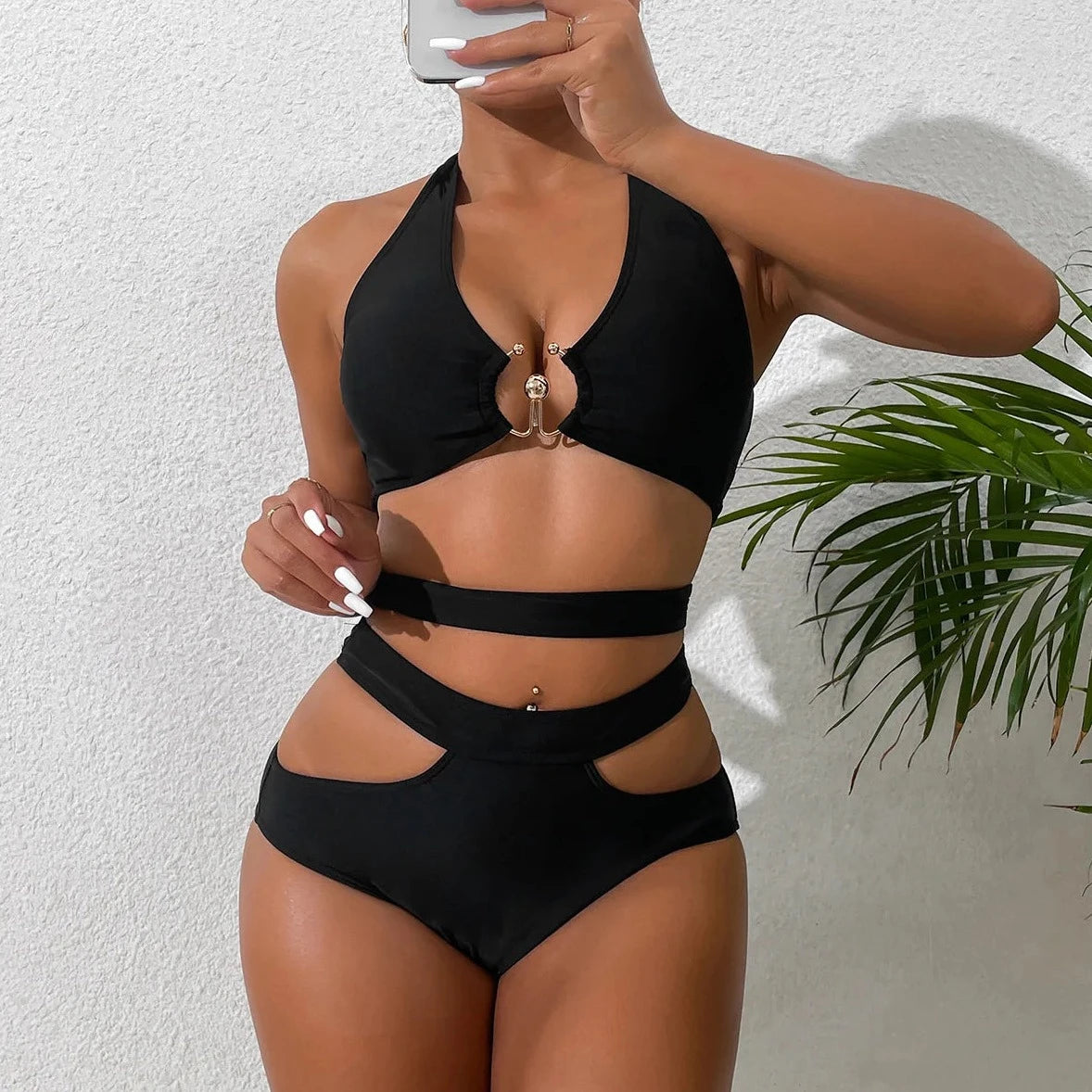 2 Piece Hollow Out Beachwear - Verostyle