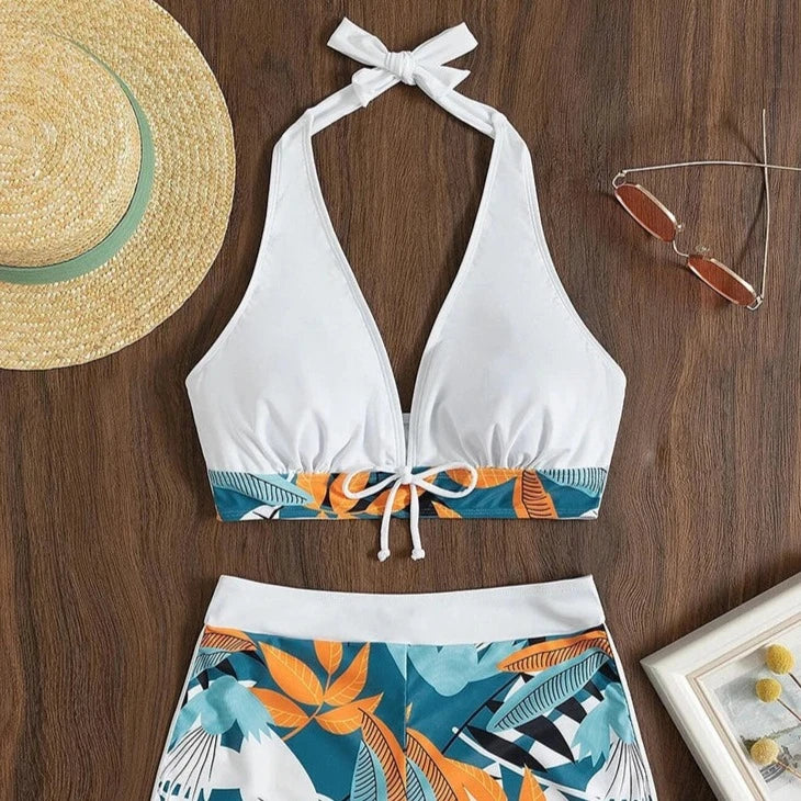 Printed High Waist Beachwear - Verostyle