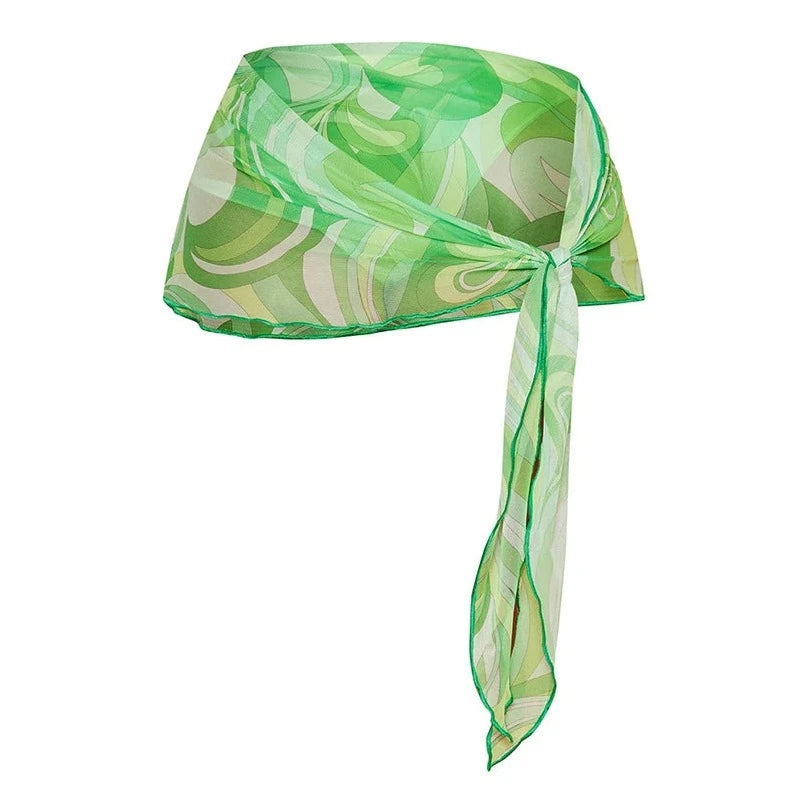 3 Piece Printed Cover Up Beachwear - Verostyle