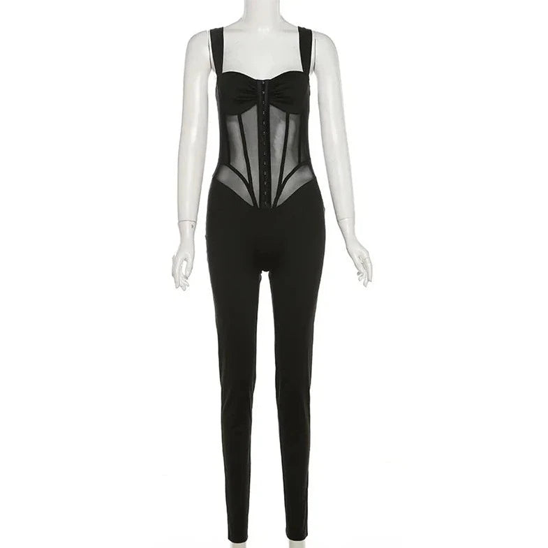 Sleeveless Corset Skinny Jumpsuit - Verostyle