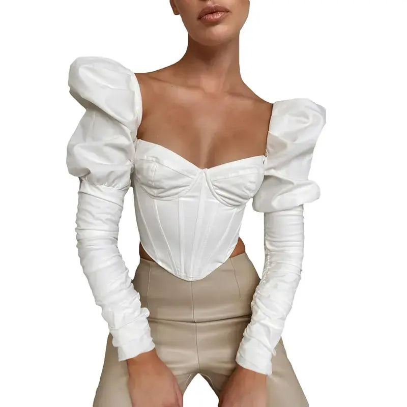 Solid Bishop Sleeve Top - Verostyle