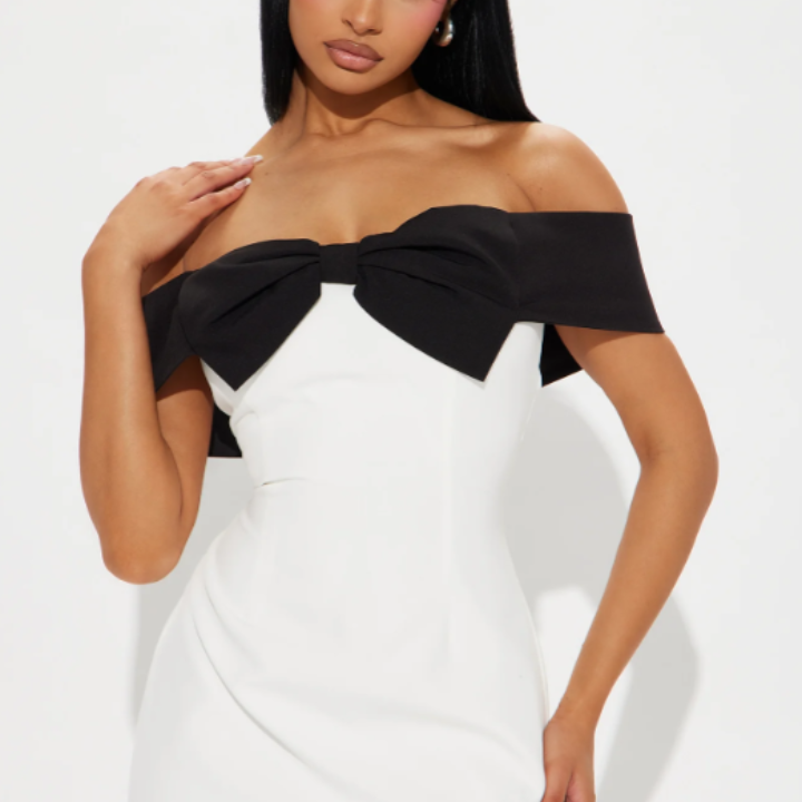 Bowknot Bodycon Mini Dress - Verostyle