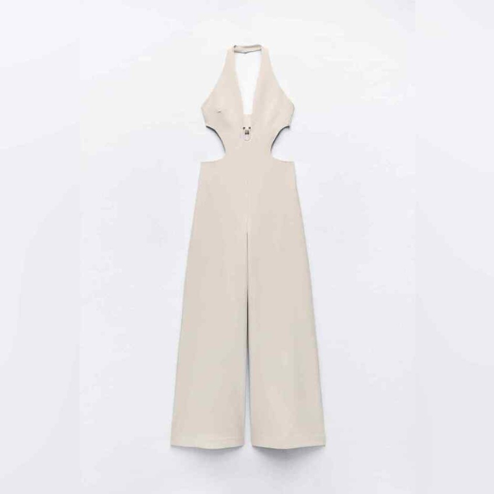 Halter Neck Backless Jumpsuit - Verostyle