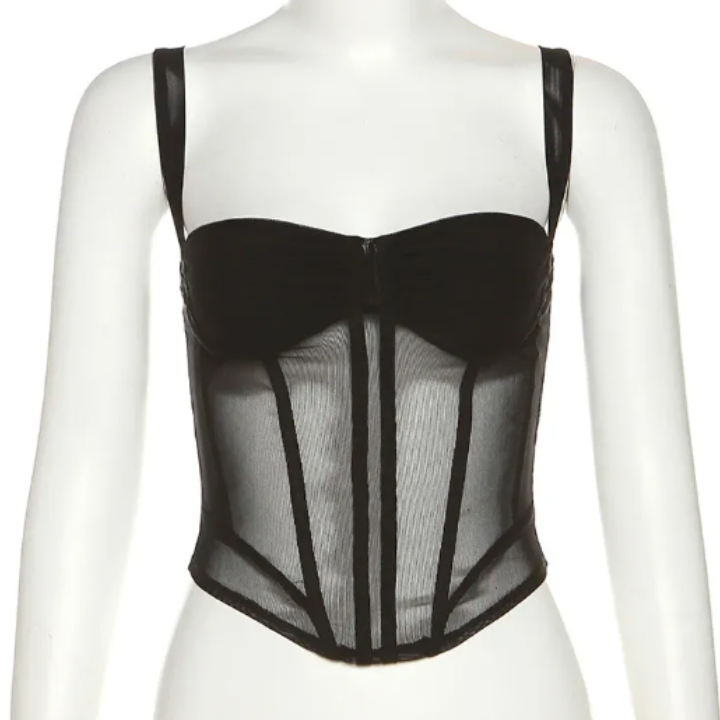 Mesh Sleeveless Corset Top