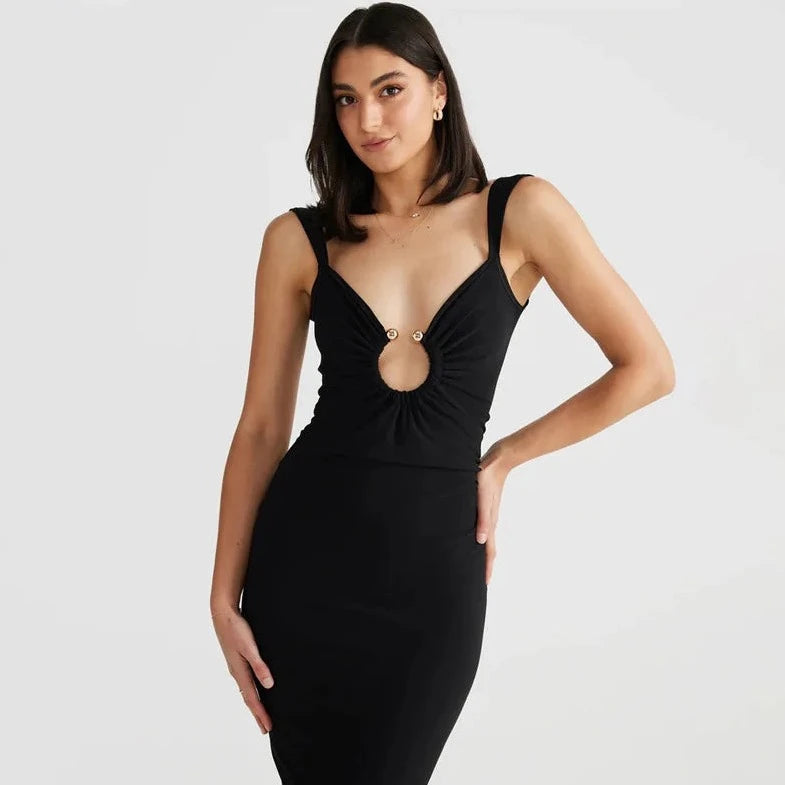 Sleeveless Backless Bodycon Dress - Verostyle