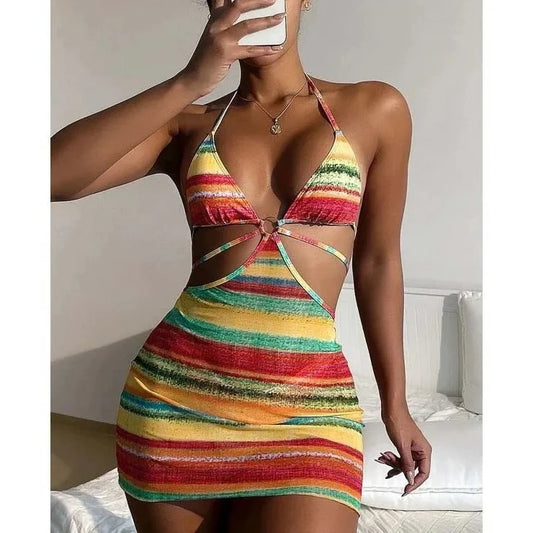 2 Piece Printed Bikini Beachwear - Verostyle