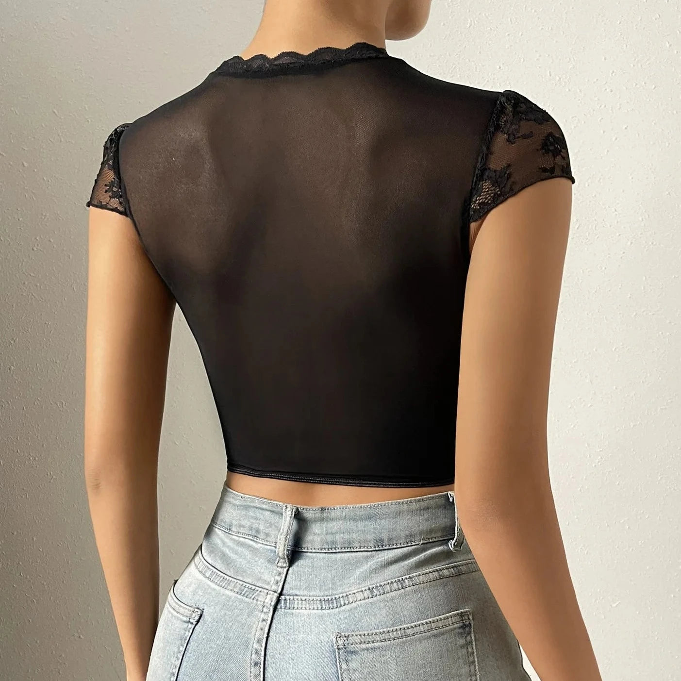 Hollow out see-through Blouse - Verostyle