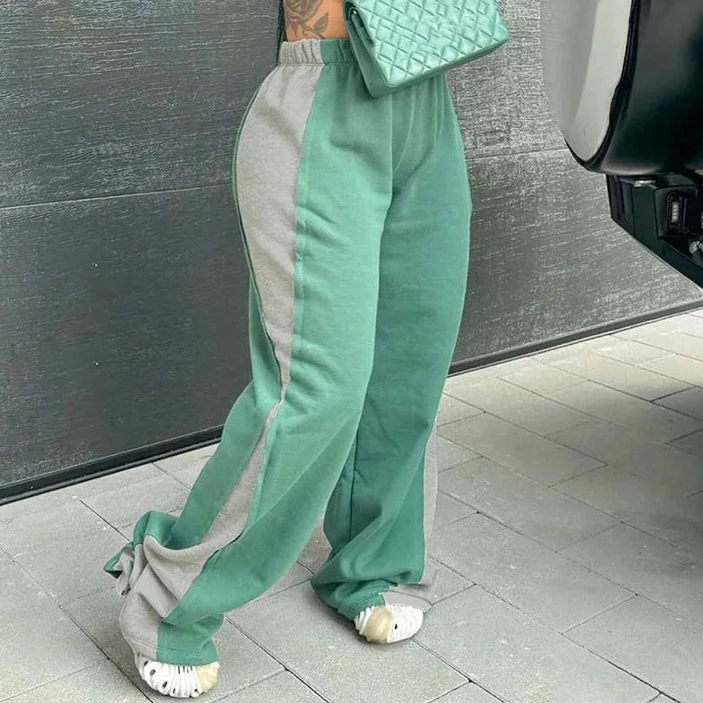 Casual Colour Contrast Loose Pants - Verostyle