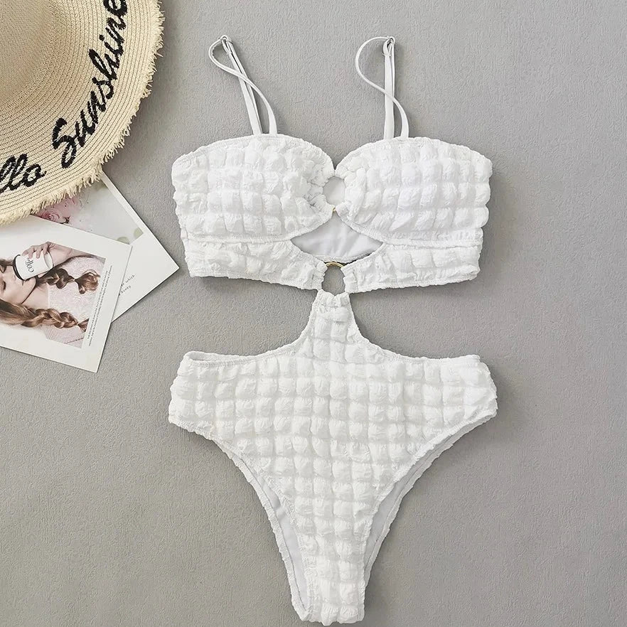 1 Piece Hollow Out Swimwear - Verostyle