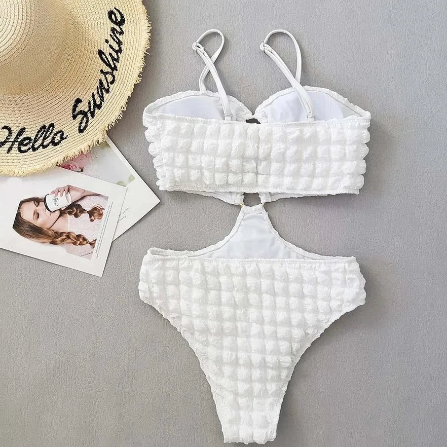 1 Piece Hollow Out Swimwear - Verostyle