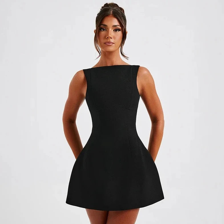 Sleeveless Backless Mini Dress - Verostyle