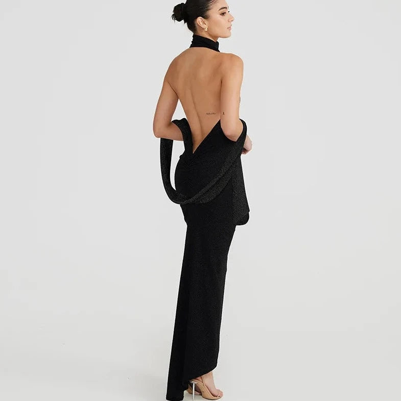 Black Backless Sleeveless Dress