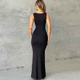 Sleeveless Square Neck Long Maxi Dress