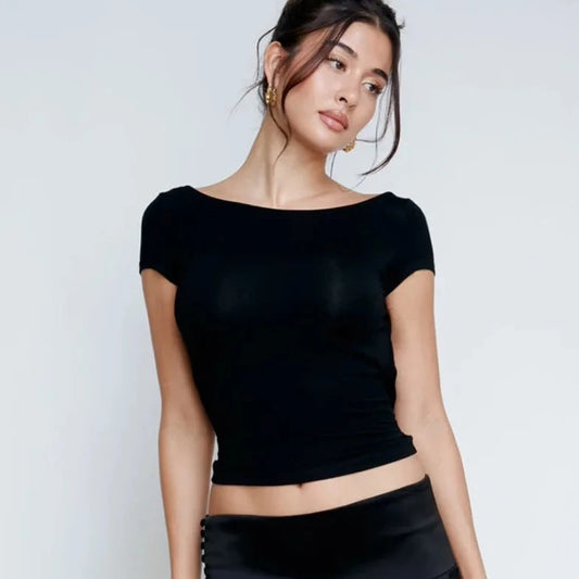 Falling Back Sleeveless Crop Top - Verostyle