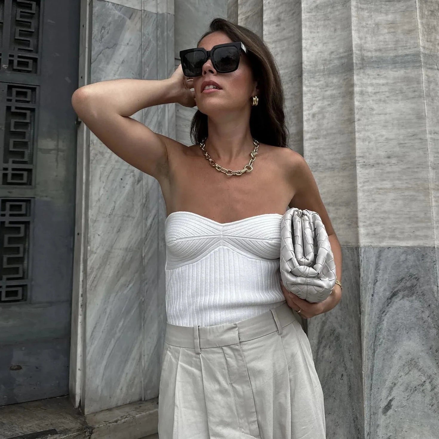 Sleeveless Strapless Tube Crop Top - Verostyle