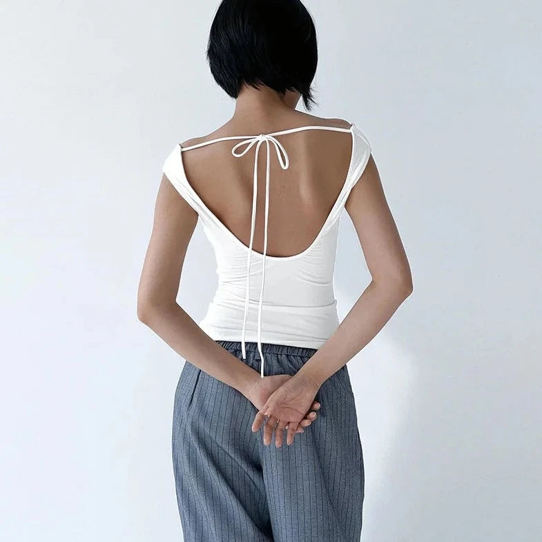 Backless Sleeveless Tank Top - Verostyle