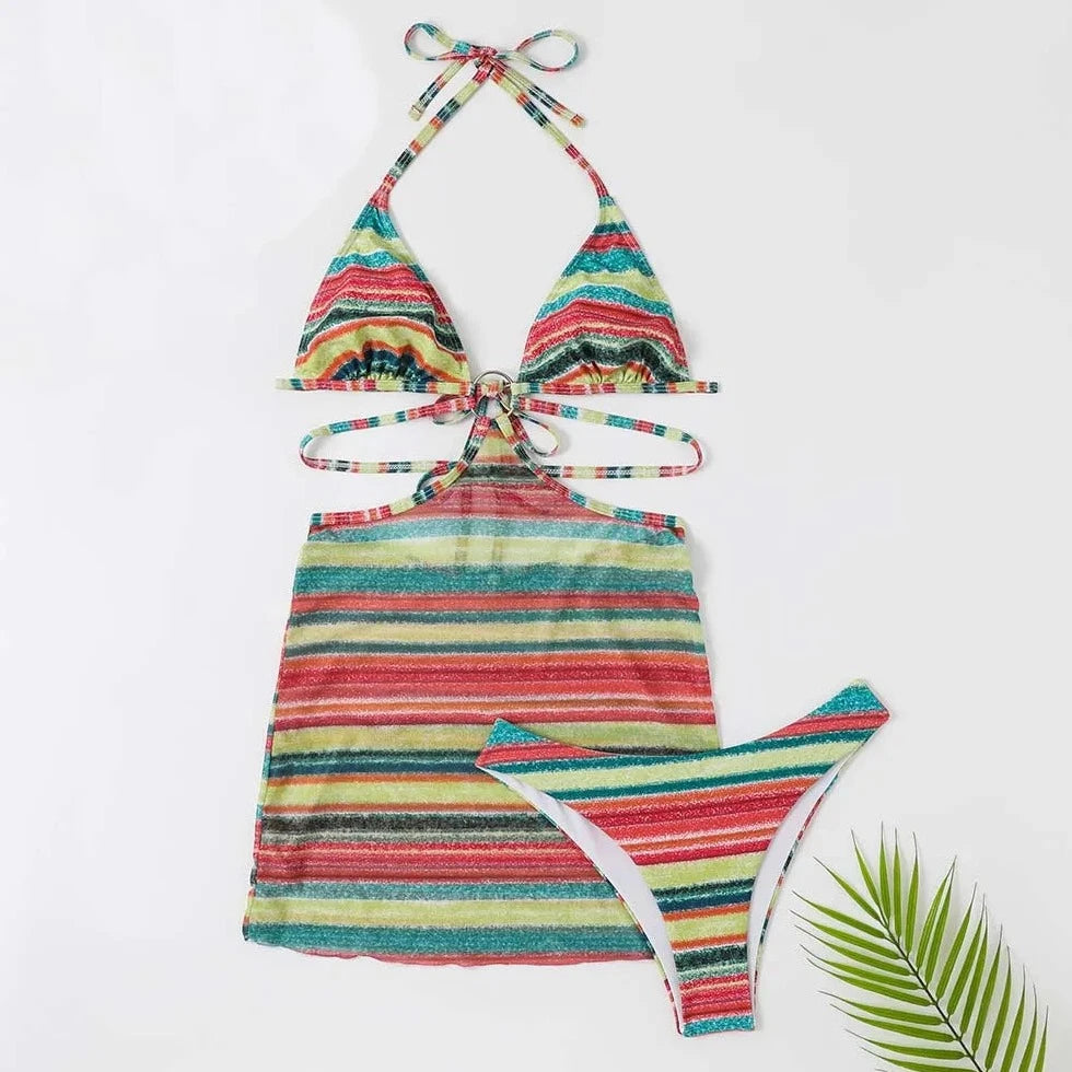 2 Piece Printed Bikini Beachwear - Verostyle