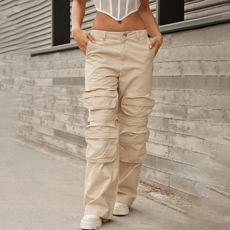 Casual Streetwear Multi Pocket Cargo Pants - Verostyle