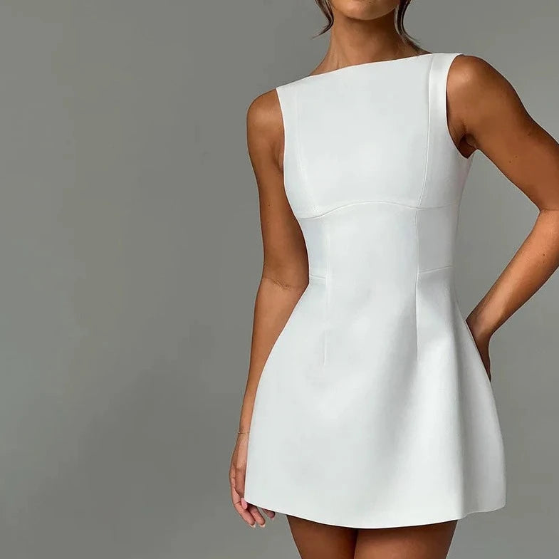 Sleeveless Backless Mini Dress - Verostyle