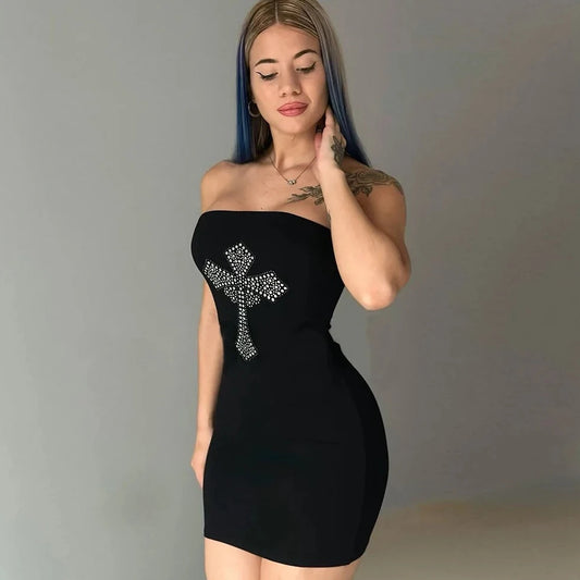 Sleeveless Fitted Tube Mini Dress - Verostyle