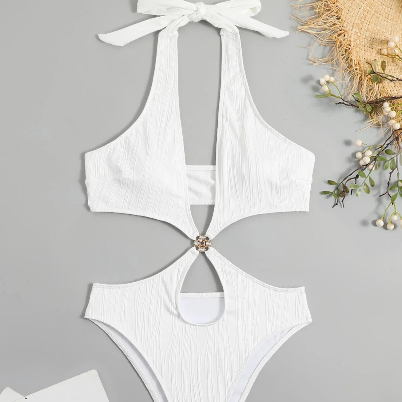 1 Piece hollow Out Swimwear - Verostyle