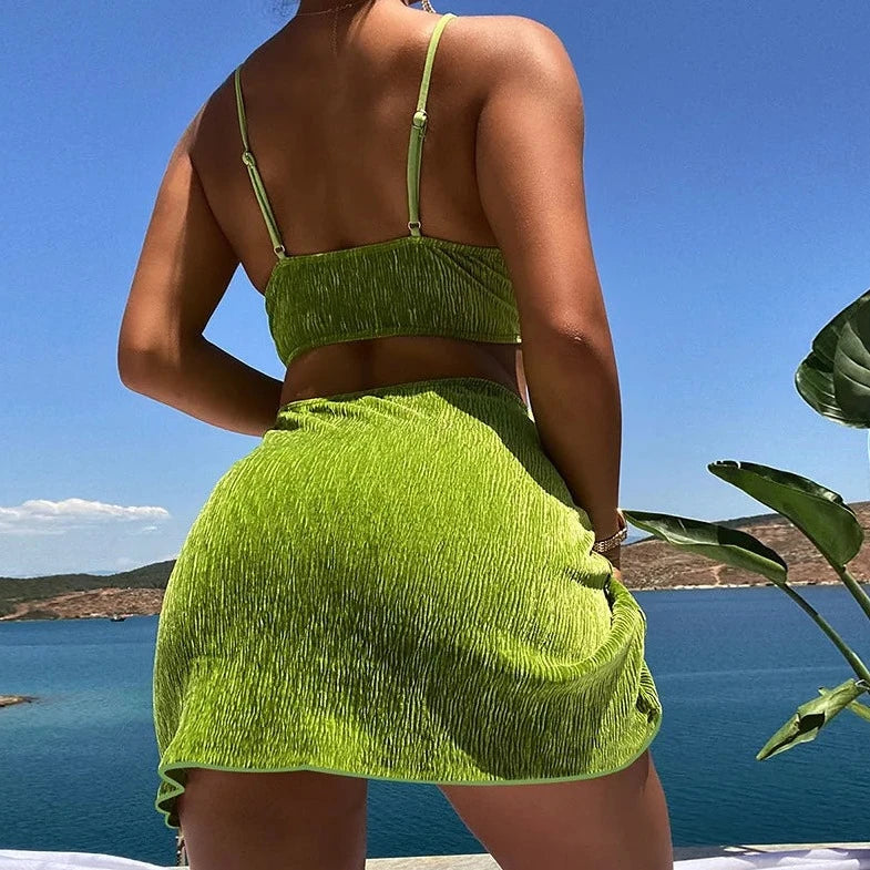 3 Piece Hollow Out Bikini Bodysuit - Verostyle