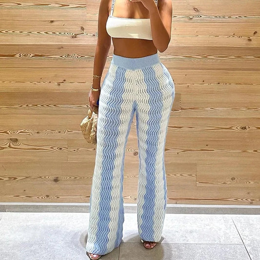 Casual Knit Wide Legged Pants - Verostyle