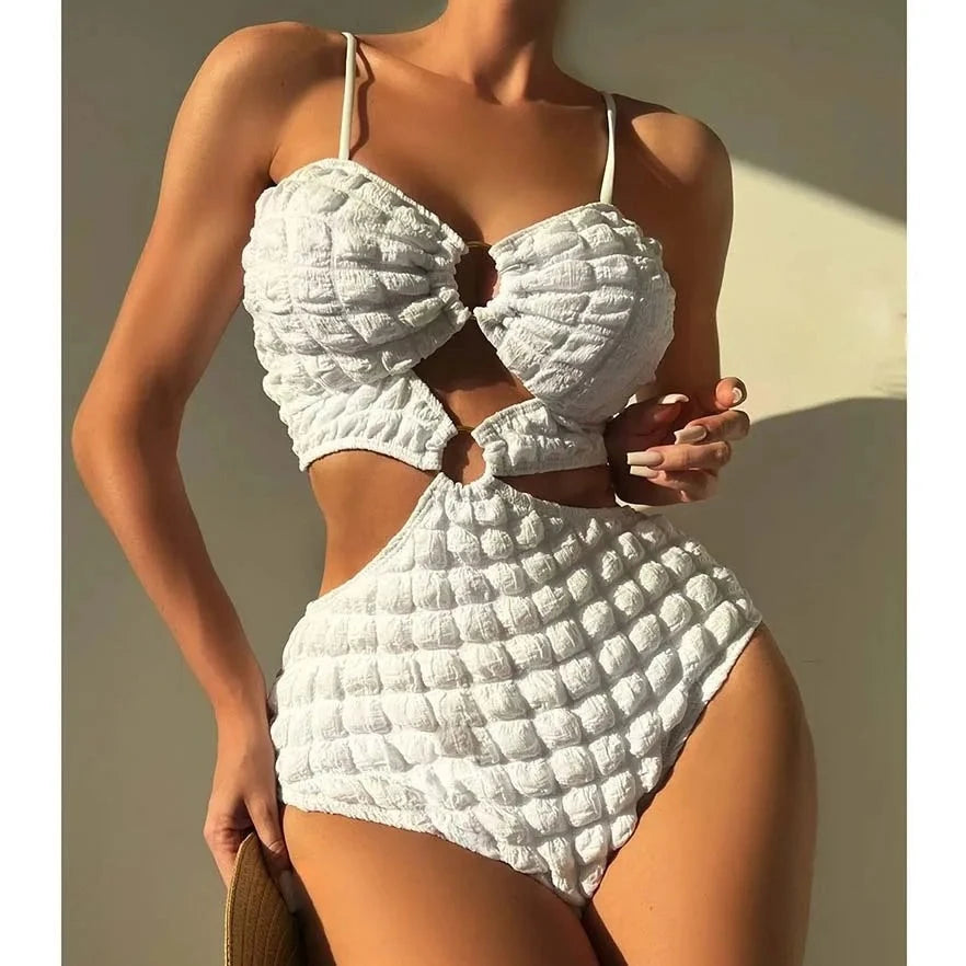 1 Piece Hollow Out Swimwear - Verostyle