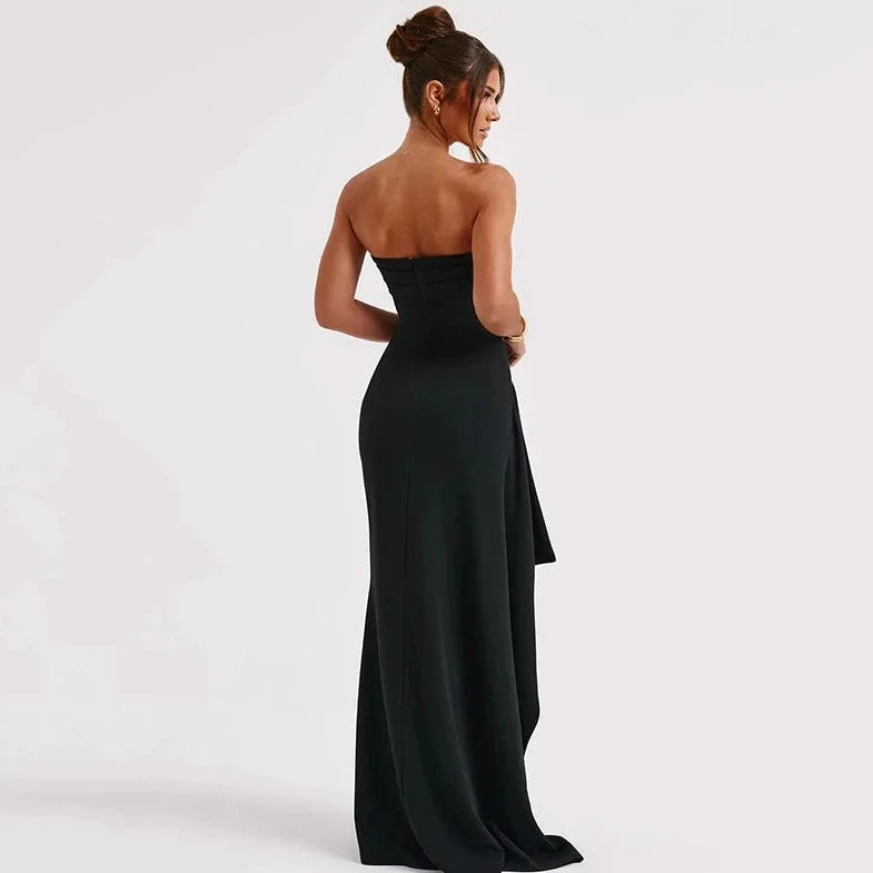 Tube Sleeveless Slit Cut Maxi Dress - Verostyle