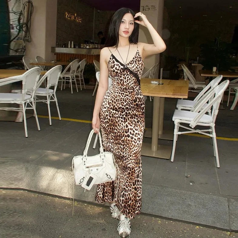 Leopard Print Long Maxi Dress - Verostyle