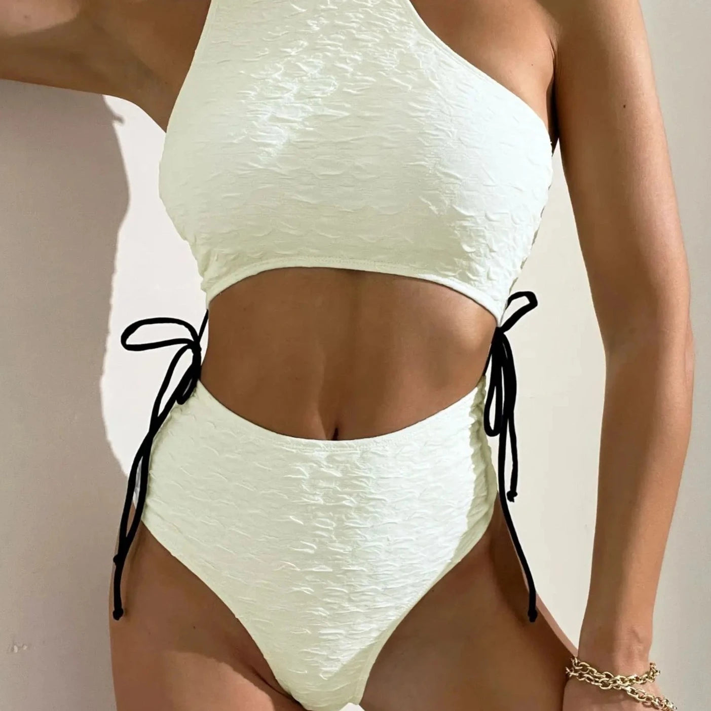 1 Piece One Shoulder Swimwear - Verostyle