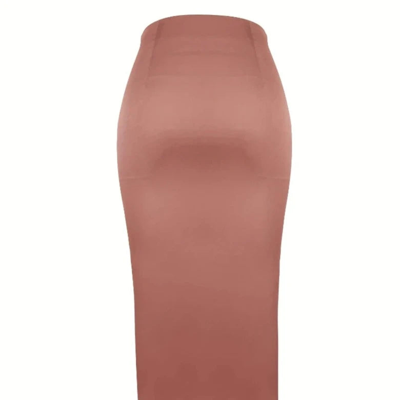 Solid Pink Slit Ruffle Slit Skirt - Verostyle