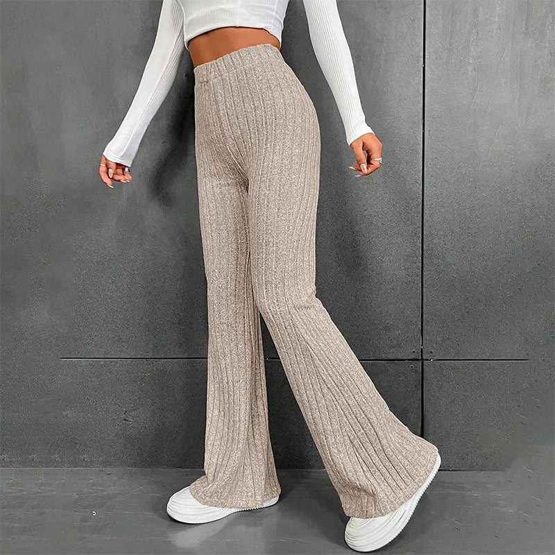 High Waist Flared Casual Pants - Verostyle