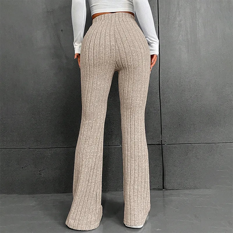 High Waist Flared Casual Pants - Verostyle