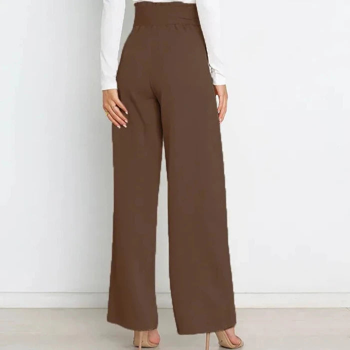 Tie-up Hight Waist Wide Pants - Verostyle